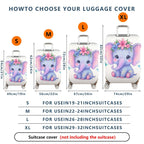 1-Piece Cute Elephant Flower Butterfly  Suitcase Luggage Cover, Stretch Protective Sleeve