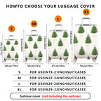 1-Piece Christmas Tree Ribbon Holiday Festive Decorative  Suitcase Luggage Cover, Stretch Protective Sleeve