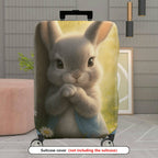 1-Piece Cute Rabbit Nature Forest Flower Animal  Suitcase Luggage Cover, Stretch Protective Sleeve