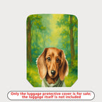1-Piece Cute Dog Forest Green Artistic  Suitcase Luggage Cover, Stretch Protective Sleeve