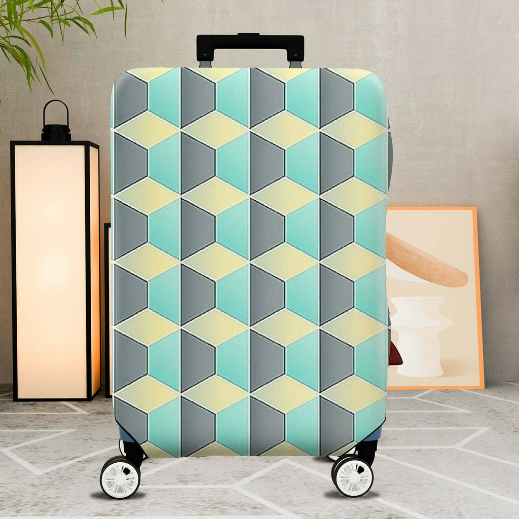 1-Piece Geometric Pattern Colorful Modern Stylish Trendy Artistic  Suitcase Luggage Cover, Stretch Protective Sleeve