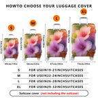 1-Piece Colorful Floral Nature Artistic Vibrant Hibiscus  Suitcase Luggage Cover, Stretch Protective Sleeve