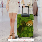 1-Piece Cute Green Forest Animal Red Panda Nature  Suitcase Luggage Cover, Stretch Protective Sleeve
