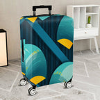 1-Piece Blue Abstract Geometric Modern Stylish Artistic  Suitcase Luggage Cover, Stretch Protective Sleeve