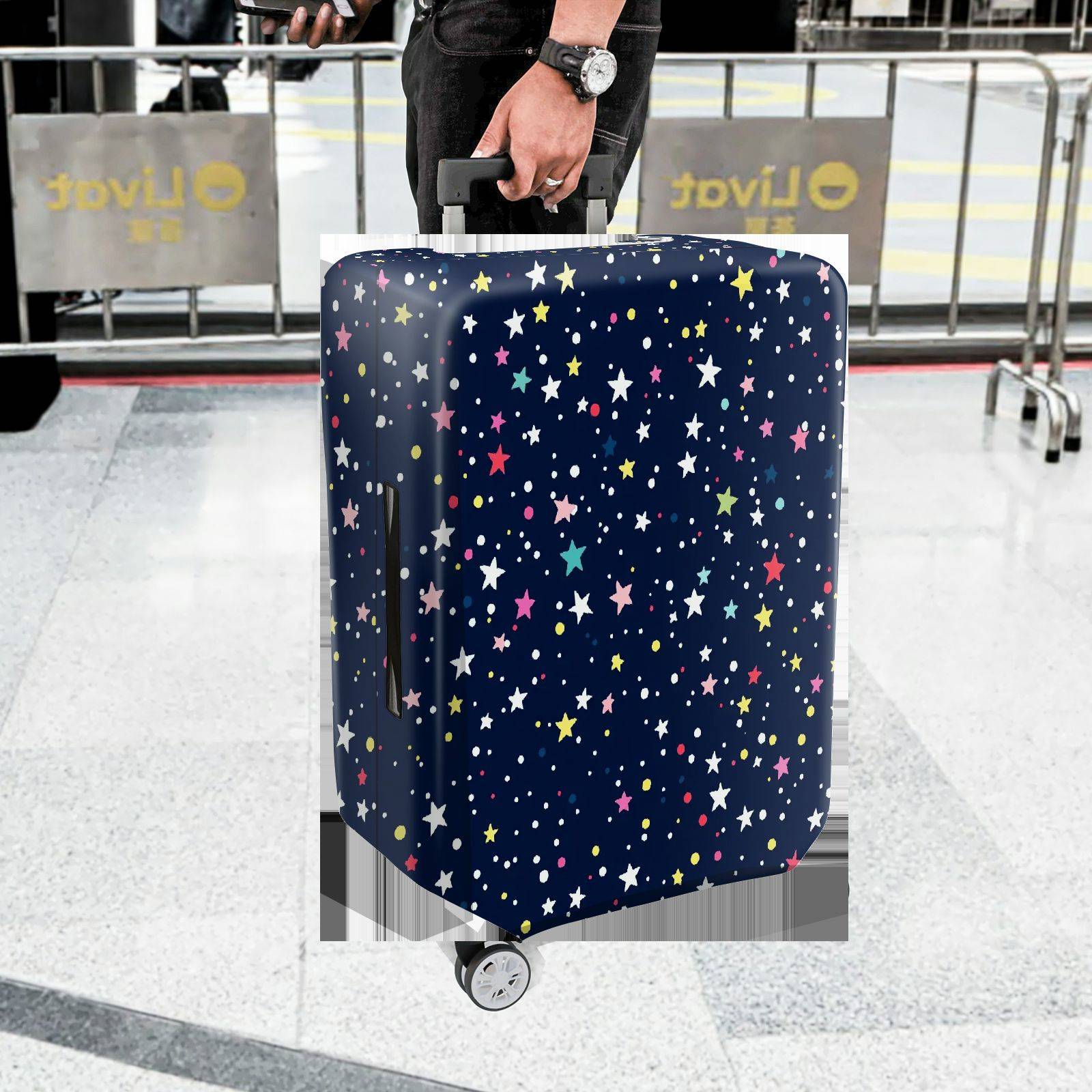 1-Piece Starry Night Colorful Galaxy Cosmic Space Astral  Suitcase Luggage Cover, Stretch Protective Sleeve
