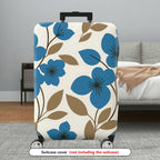 1-Piece Blue Floral Print Decorative  Suitcase Luggage Cover, Stretch Protective Sleeve