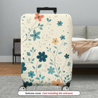 1-Piece Floral Leaf Pattern Decorative Travel  Suitcase Luggage Cover, Stretch Protective Sleeve