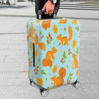 1-Piece Animal Autumn Leaf Cherry Squirrel Pattern  Suitcase Luggage Cover, Stretch Protective Sleeve