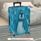 1-Piece Penguin Winter Snowflake Forest Animal Cute  Suitcase Luggage Cover, Stretch Protective Sleeve