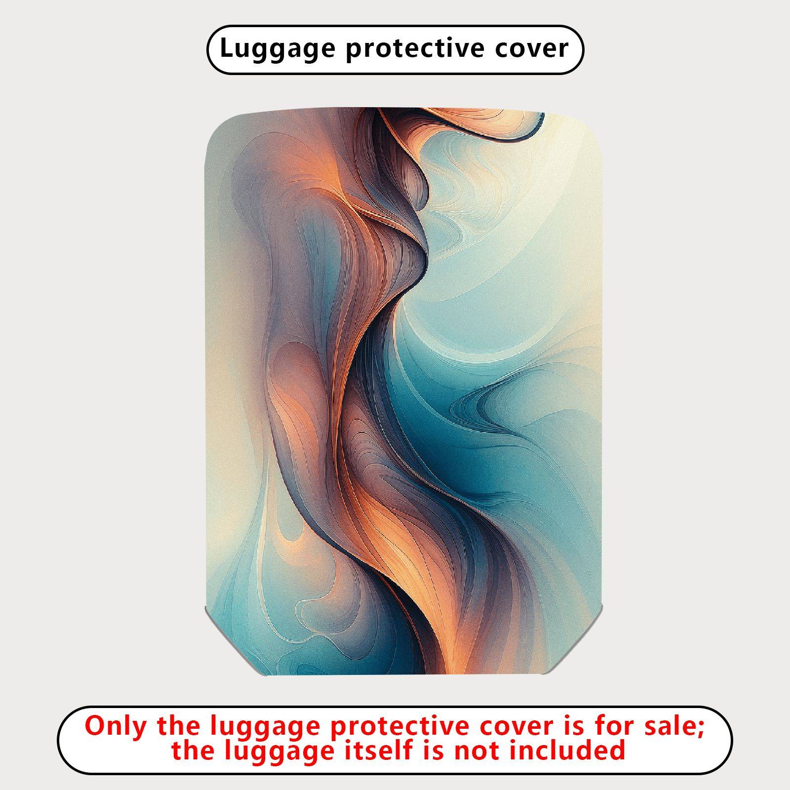 1-Piece Abstract Swirl Gradient Artistic Colorful Sleek  Suitcase Luggage Cover, Stretch Protective Sleeve