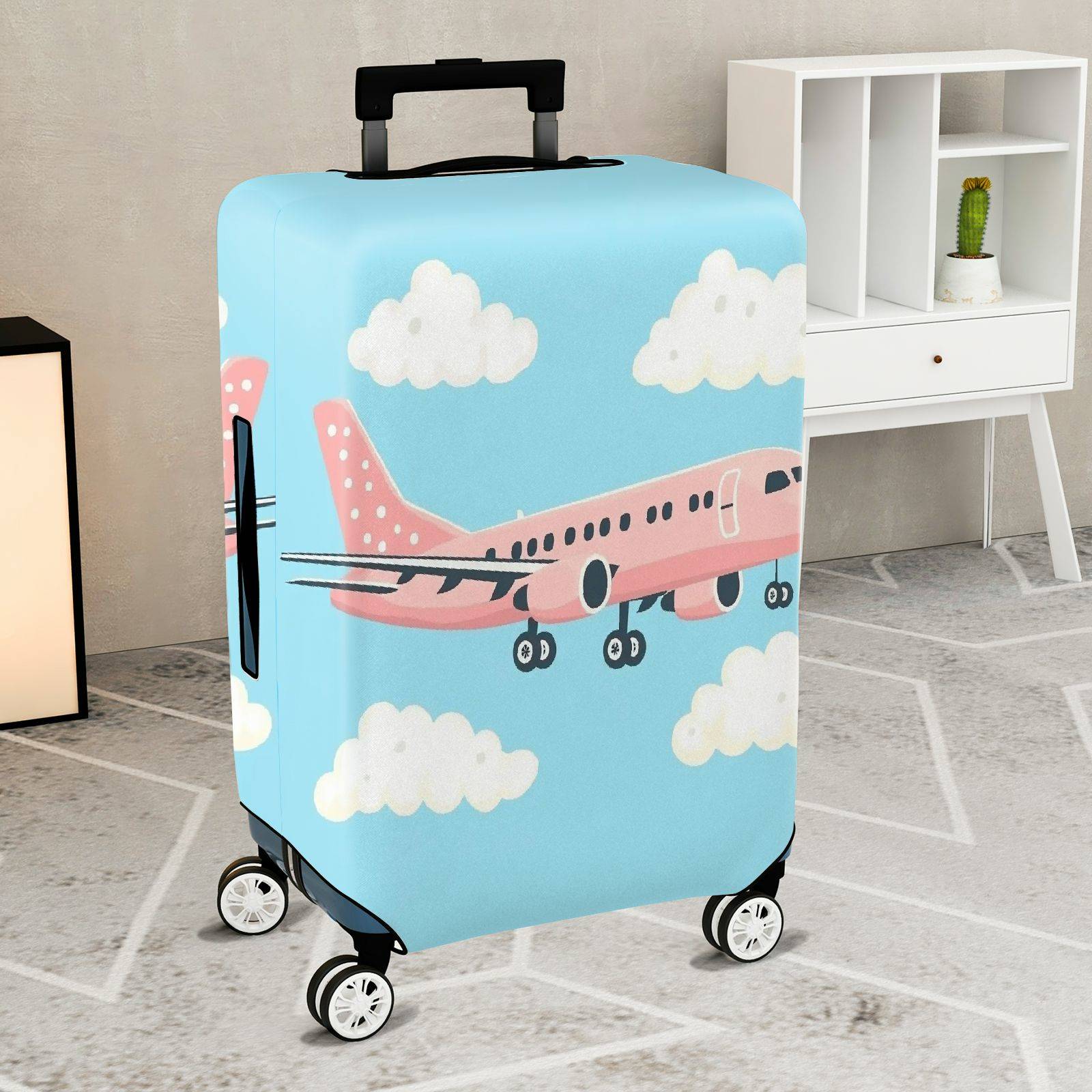1-Piece Airplane Cloud Sky Travel Luggage  Suitcase Luggage Cover, Stretch Protective Sleeve