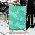 1-Piece Geometric Teal Lattice Abstract Modern Stylish  Suitcase Luggage Cover, Stretch Protective Sleeve