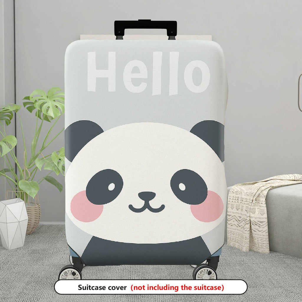 1-Piece Cute Panda  Hello Printed  Suitcase Luggage Cover, Stretch Protective Sleeve