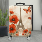 1-Piece Paris Flower Butterfly Eiffel Tower Artistic Romantic  Suitcase Luggage Cover, Stretch Protective Sleeve