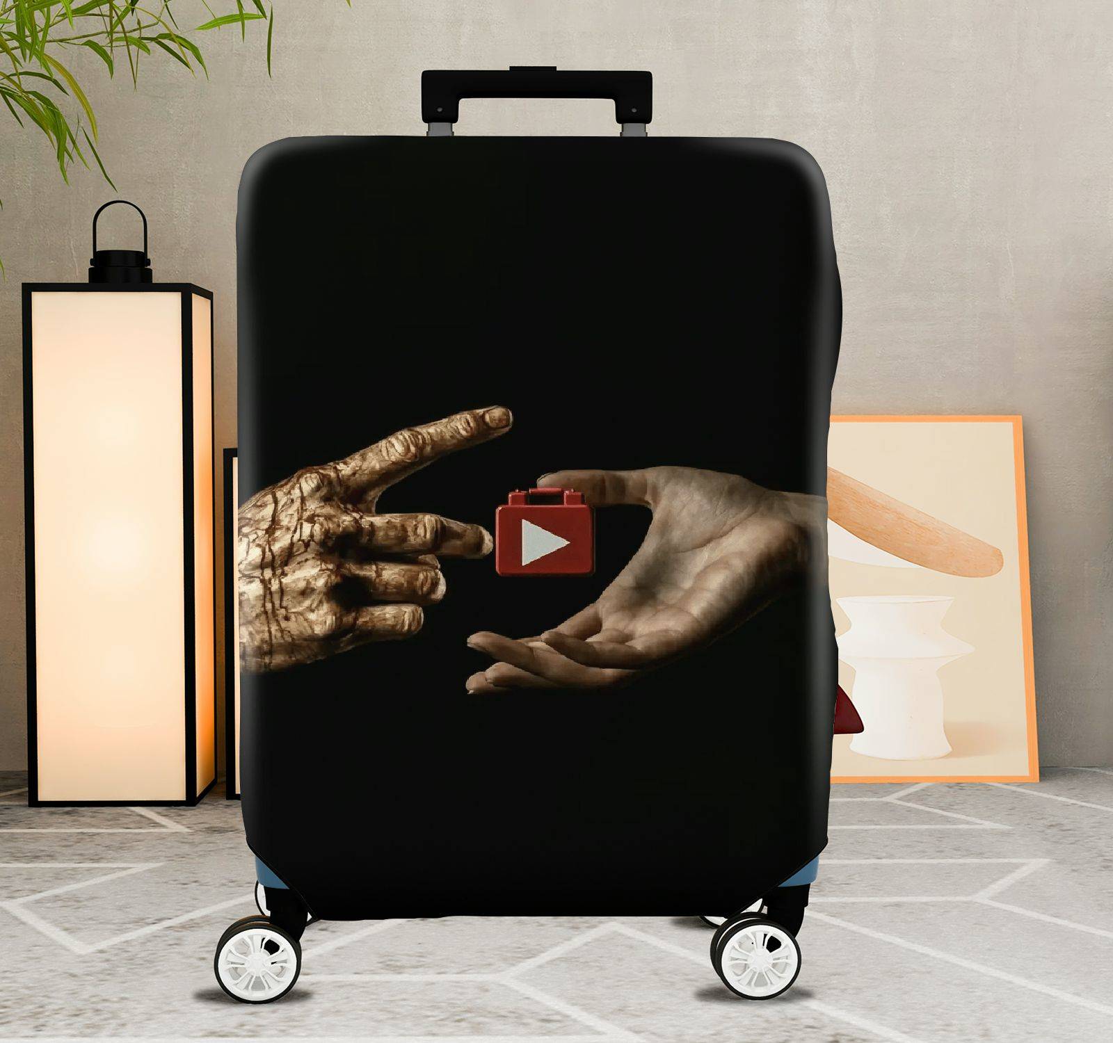 1-Piece Artistic Zombie Hand Futuristic YouTube Collaboration  Suitcase Luggage Cover, Stretch Protective Sleeve
