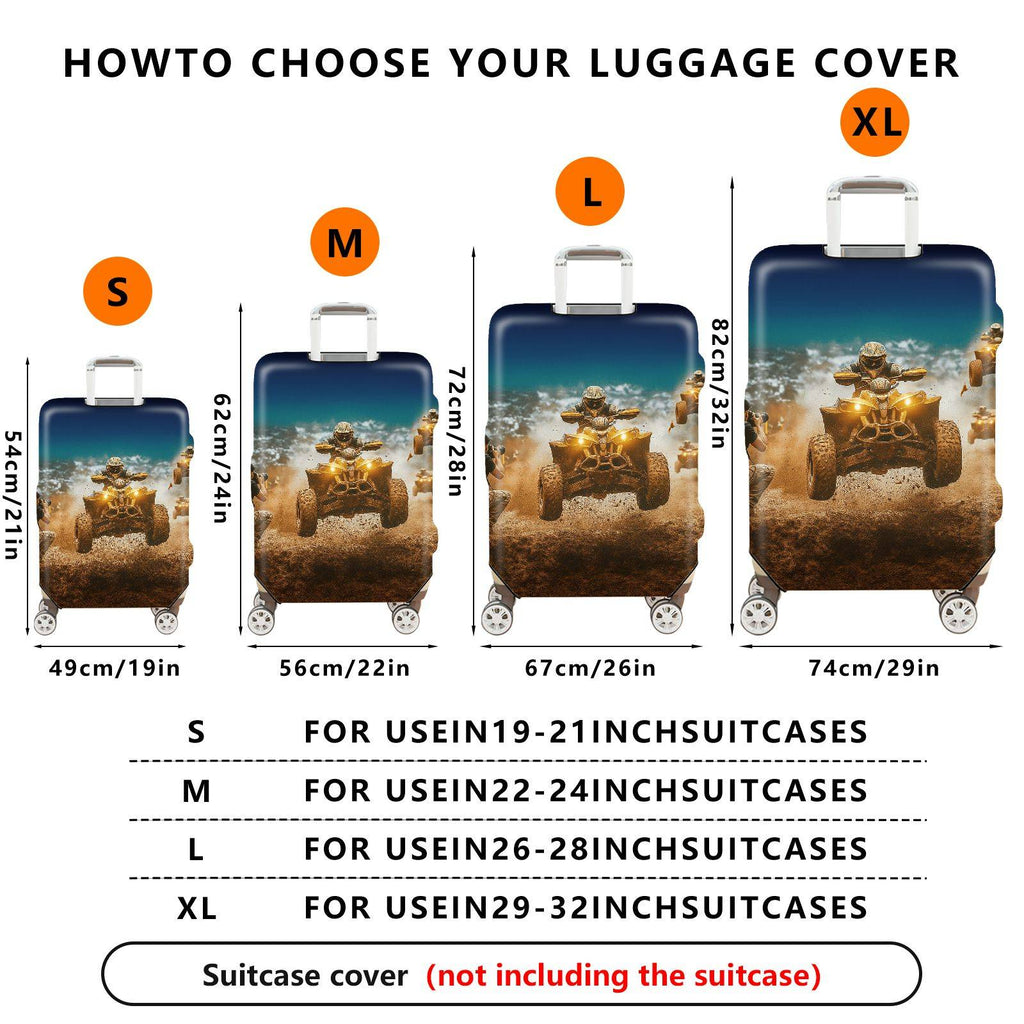 1-Piece Adventure Motorsport Racing Off-road Extreme Action  Suitcase Luggage Cover, Stretch Protective Sleeve