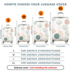 1-Piece Minimalist Vintage Botanical Geometric Abstract  Suitcase Luggage Cover, Stretch Protective Sleeve