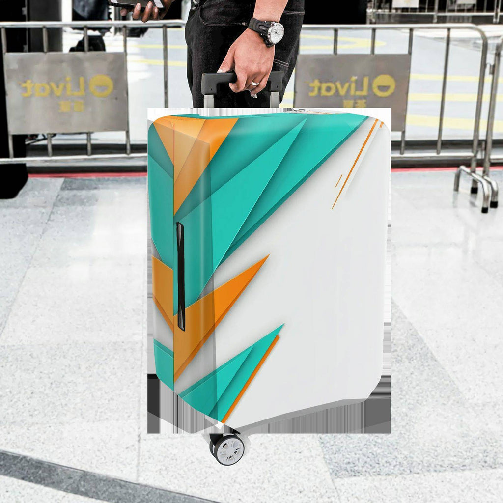 1-Piece Abstract Geometric Modern Colorful Artistic Stylish  Suitcase Luggage Cover, Stretch Protective Sleeve