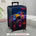 1-Piece Truck Colorful Night Glow Artistic Graphic  Suitcase Luggage Cover, Stretch Protective Sleeve
