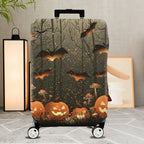1-Piece Halloween Pumpkin Bat Forest Night Holiday  Suitcase Luggage Cover, Stretch Protective Sleeve