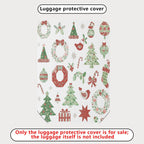 1-Piece Christmas Holiday Ornament Tree Gift Wreath Snowflake  Suitcase Luggage Cover, Stretch Protective Sleeve
