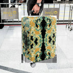 1-Piece Abstract Marble Gold Turquoise Geometric Artistic  Suitcase Luggage Cover, Stretch Protective Sleeve