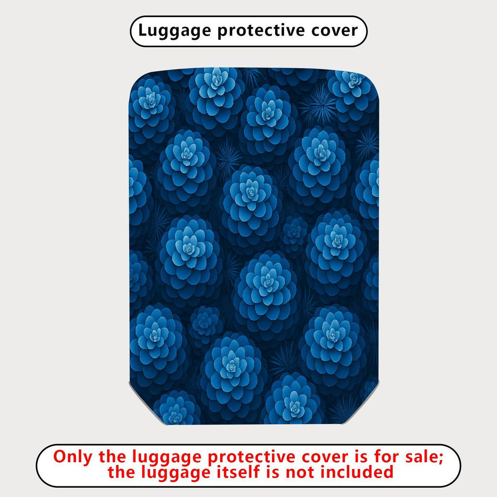 1-Piece Blue Floral Pattern Travel Holiday Spring Stylish  Suitcase Luggage Cover, Stretch Protective Sleeve