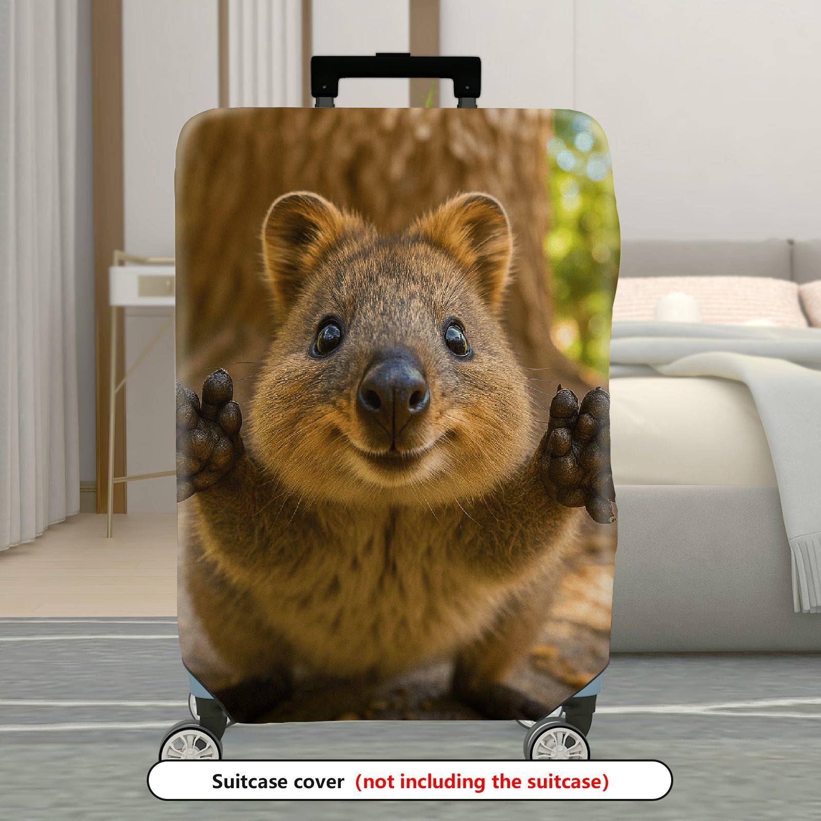 1-Piece Quokka Animal Nature Cuteness Forest Joy  Suitcase Luggage Cover, Stretch Protective Sleeve
