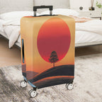 1-Piece Sunset Tree Landscape Minimalist Art Nature Fashion  Suitcase Luggage Cover, Stretch Protective Sleeve