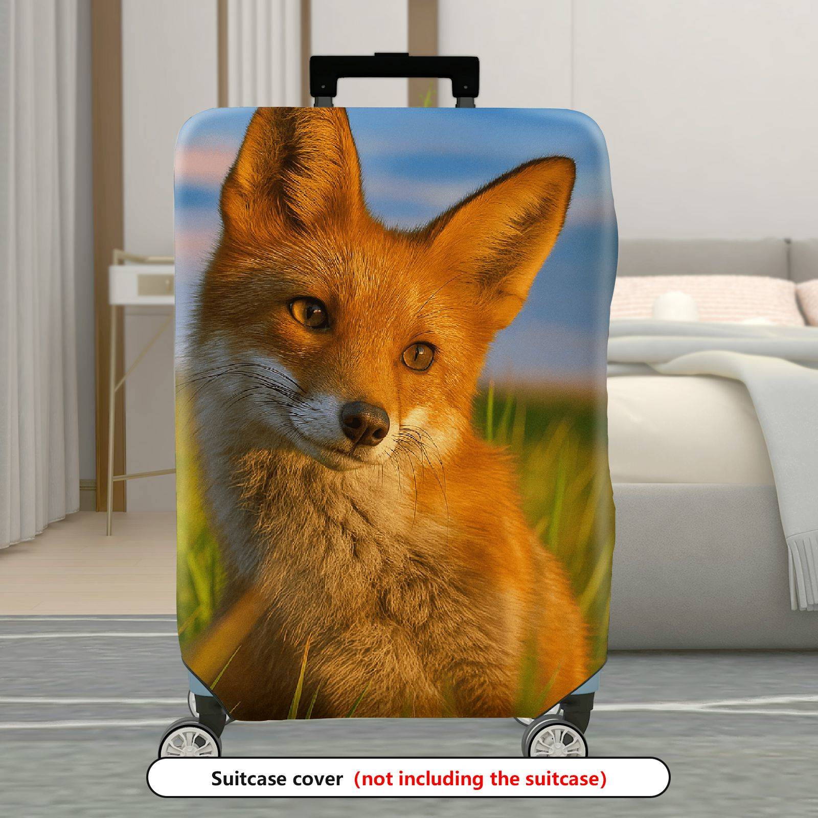 1-Piece Animal Nature Sunset Fox Wildlife  Suitcase Luggage Cover, Stretch Protective Sleeve