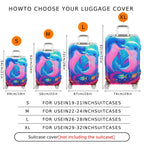 1-Piece Colorful Cute Romantic Ocean Sea Dolphin  Suitcase Luggage Cover, Stretch Protective Sleeve