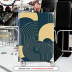 1-Piece Abstract Geometric Yellow Blue Beige Modern  Suitcase Luggage Cover, Stretch Protective Sleeve