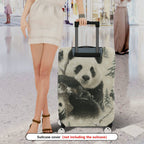 1-Piece Panda Snow Forest Winter Nature Cute Animal  Suitcase Luggage Cover, Stretch Protective Sleeve