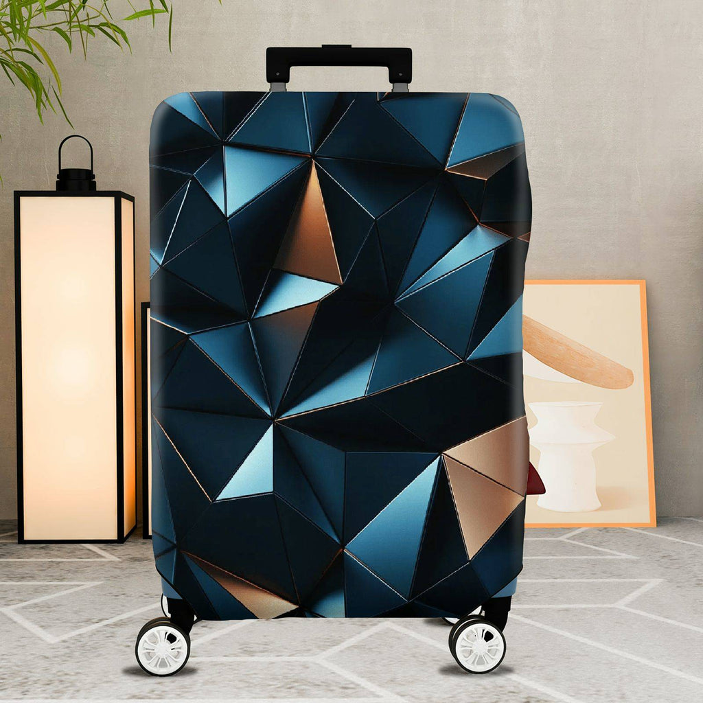 1-Piece Geometric Abstract Modern Stylish Artistic Unique  Suitcase Luggage Cover, Stretch Protective Sleeve
