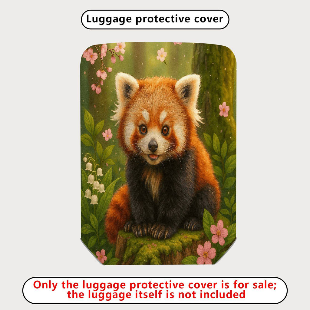 1-Piece Red Panda Floral Nature Forest Cute Animal  Suitcase Luggage Cover, Stretch Protective Sleeve