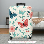 1-Piece Butterfly Floral Cherry Blossom Nature Aesthetic  Suitcase Luggage Cover, Stretch Protective Sleeve