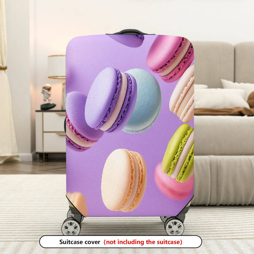 1-Piece Colorful Sweet Macaron Pastel Fun Cute  Suitcase Luggage Cover, Stretch Protective Sleeve