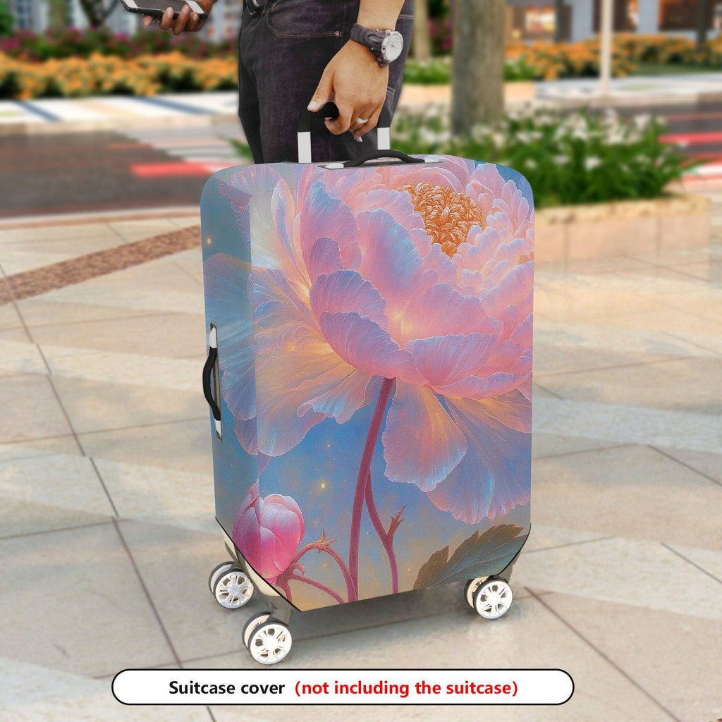 1-Piece Floral Artistic Pastel Dreamy Elegant Luggage  Suitcase Luggage Cover, Stretch Protective Sleeve