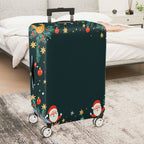 1-Piece Christmas Santa Claus Holiday Festive Joyful  Suitcase Luggage Cover, Stretch Protective Sleeve