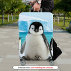 1-Piece Cute Penguin Arctic Ice Snow Wildlife Travel  Suitcase Luggage Cover, Stretch Protective Sleeve