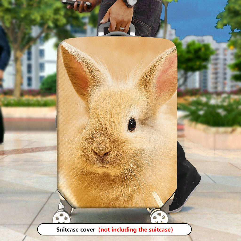 1-Piece Cute Bunny Animal Nature Beige Soft  Suitcase Luggage Cover, Stretch Protective Sleeve