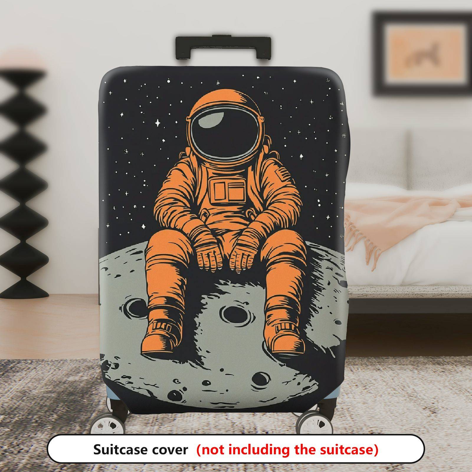 1-Piece Astronaut Moon Space Galaxy Cosmic  Suitcase Luggage Cover, Stretch Protective Sleeve