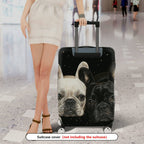 1-Piece Adorable Bulldog Starry Night Pet Lover Cute Dog  Suitcase Luggage Cover, Stretch Protective Sleeve