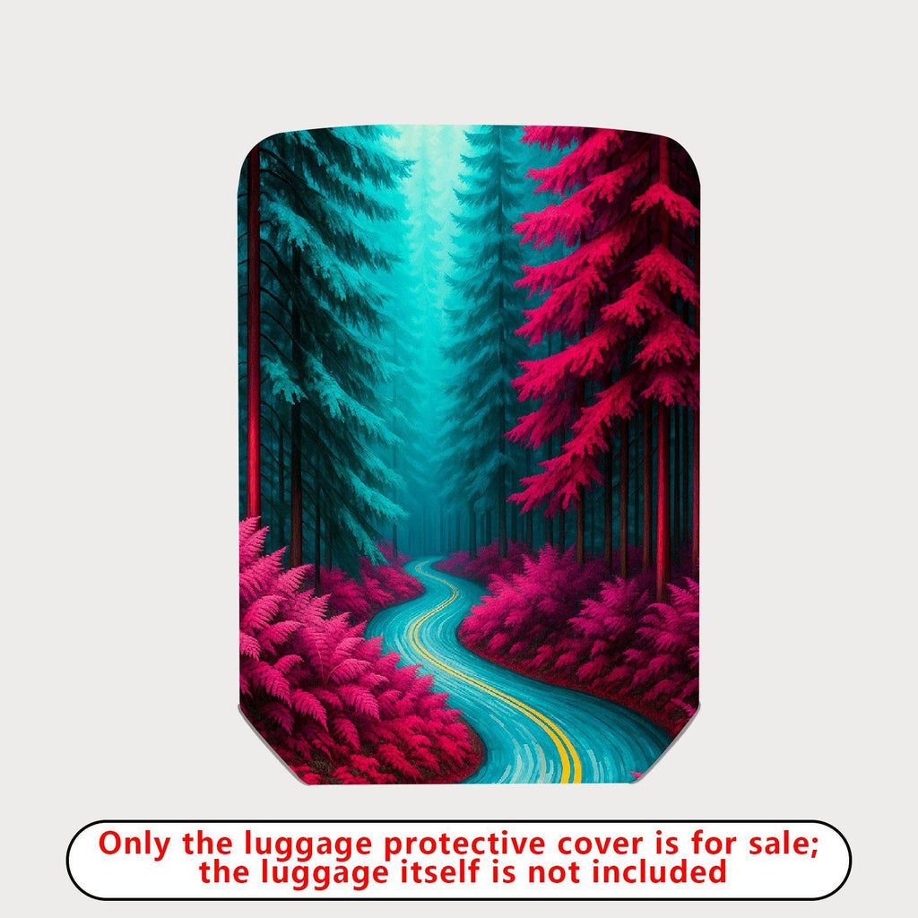 1-Piece Forest Path Vibrant Colors Nature Scenic Landscape  Suitcase Luggage Cover, Stretch Protective Sleeve