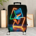1-Piece Geometric Abstract Art Luminous Vibrant  Suitcase Luggage Cover, Stretch Protective Sleeve