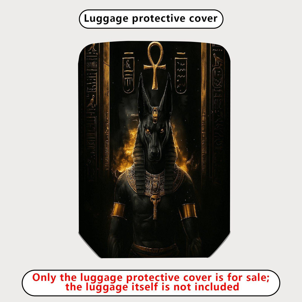 1-Piece Ancient Egyptian Pharaoh Mythical  Anubis Hieroglyphs  Suitcase Luggage Cover, Stretch Protective Sleeve