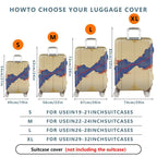 1-Piece Abstract Traditional Vintage Elegant Artistic Cloud  Suitcase Luggage Cover, Stretch Protective Sleeve