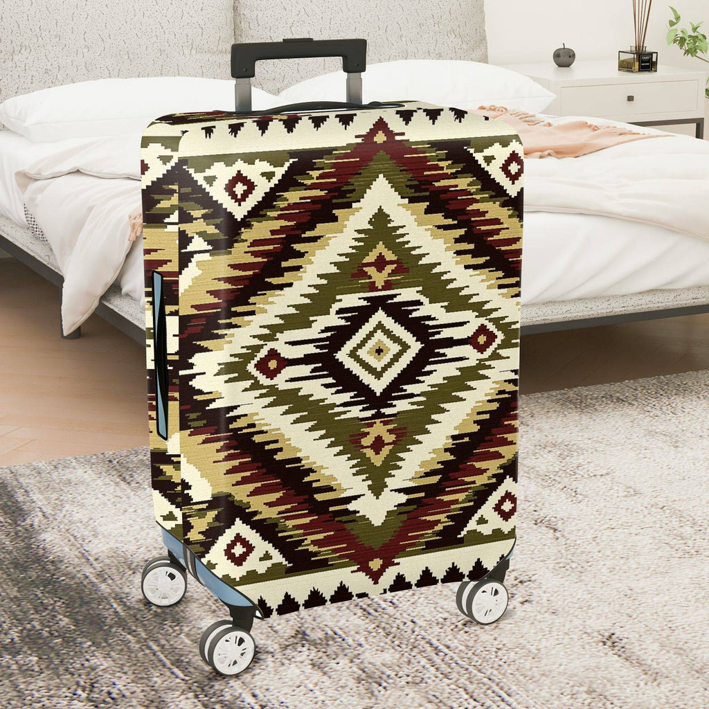1-Piece Geometric Ethnic Tribal Southwestern Aztec  Suitcase Luggage Cover, Stretch Protective Sleeve