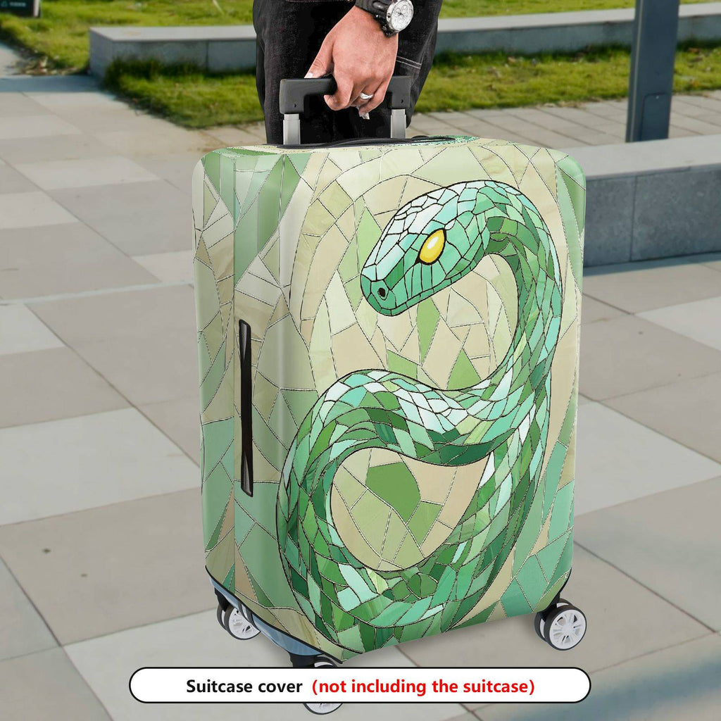 1-Piece Geometric Snake Mosaic Pattern Artistic Stylish Unique  Suitcase Luggage Cover, Stretch Protective Sleeve