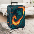 1-Piece Abstract Fiery Volcanic Marble Swirl Pattern  Suitcase Luggage Cover, Stretch Protective Sleeve